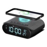 Portronics VoltClock 15W Wireless Charger for All Compatible Wireless Charging, Digital Clock,(Black)